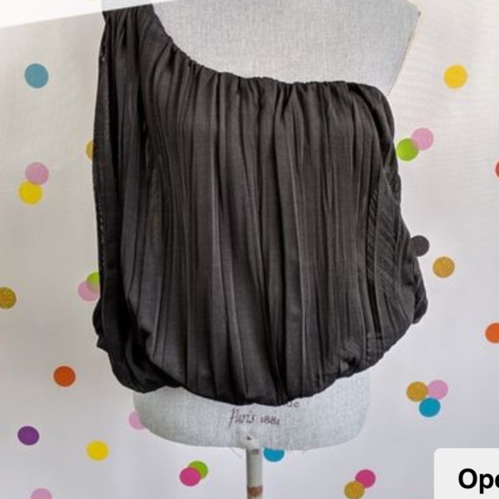 Free people pleated one shoulder bubble tank